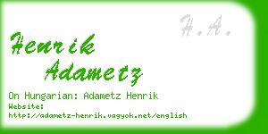 henrik adametz business card